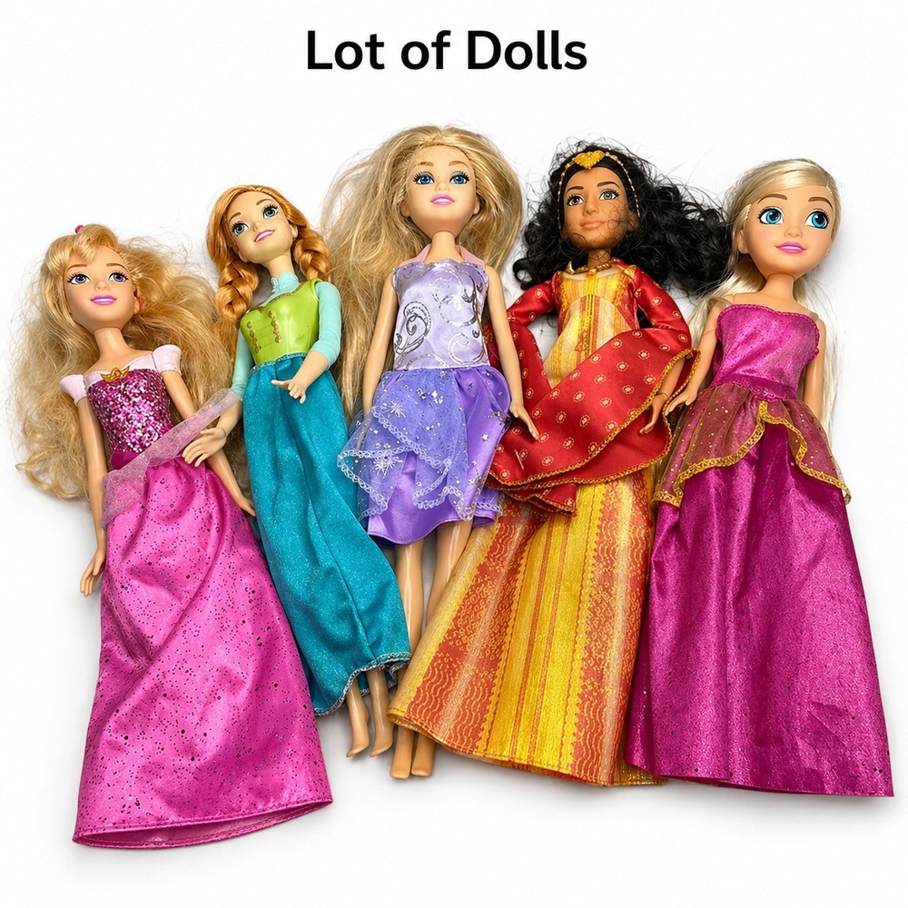 Disney Zuru Princess‎ Doll Lot of 5 Anna Jasmine Rapunzel Sparkle Girlz E7016